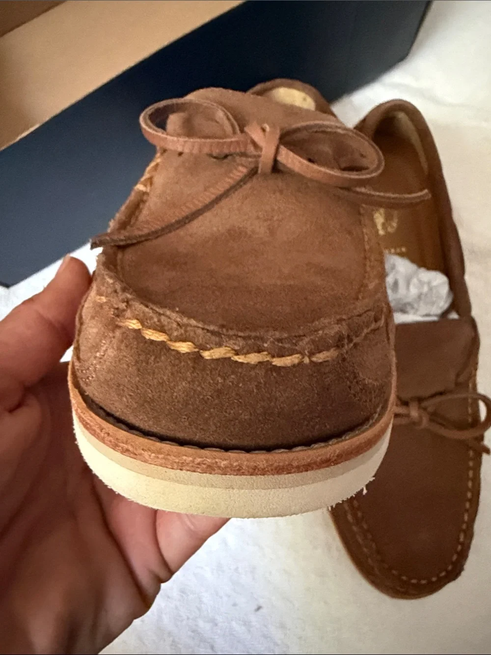 Cole Haan Brown Suede Leather-Lace Moccasin Loafers
